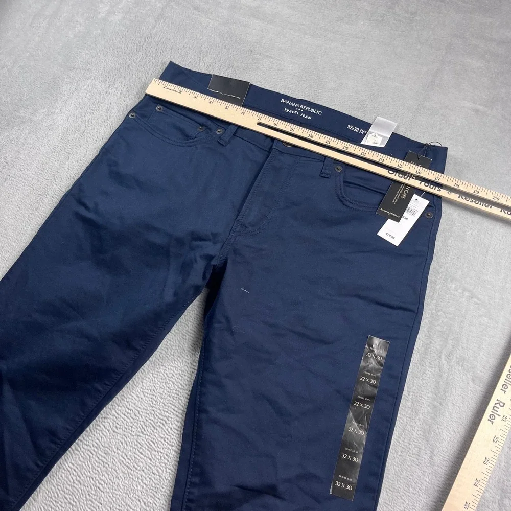 Banana Republic Travel Jean Mens 32x30 Slim Fit Navy Blue 5-Pocket Pants NEW